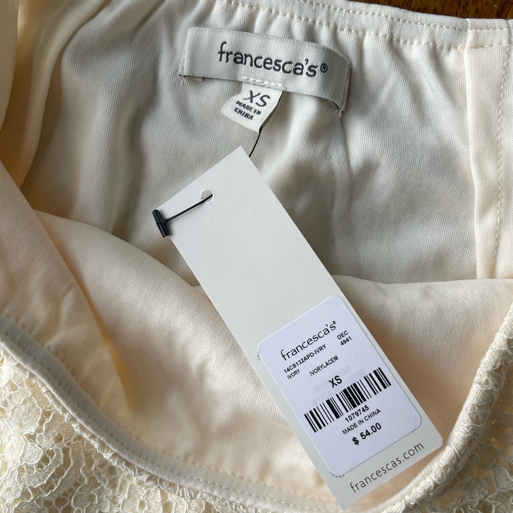 Brand New Francesca's Cream Lace Skirt - Picture 3 of 4